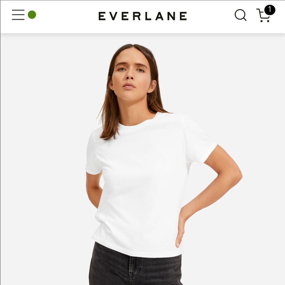 Everlane the organic box cut tee in white